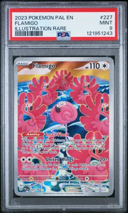 2023 POKEMON PAL EN-PALDEA EVOLVED ILLUSTRATION RARE #227 FLAMIGO PSA 9 - Image 1