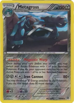 Pokemon - Metagross - 49/98 - Rare - Reverse Holo - XY - Ancient Origins - NM - Image 1