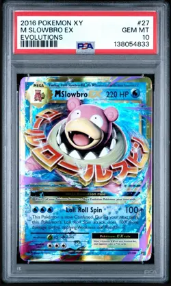 2016 POKEMON XY EVOLUTIONS #27 M SLOWBRO EX PSA 10 - Image 1