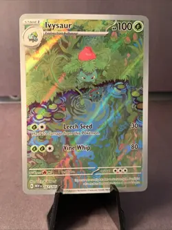 Pokemon TCG SV: 151 MEW Ivysaur 167/165 Illustration Rare Full Art Holo NM - Image 1