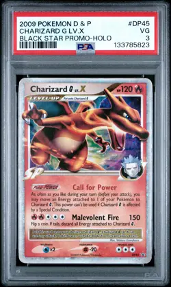 Charizard G Lv.X Pokemon Diamond & Pearl Black Star Promo DP45 NM PSA 3 - Image 1