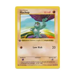 Pokemon Pokemon Base Set (Shadowless) Machop (C) #52 (1st Ed) EX- - Image 1