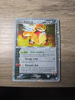 2004 Pokemon Ex Rocket's Entei Ex Team Rocket Returns Holo 97/109 - Ex/NM Swirl - Image 1