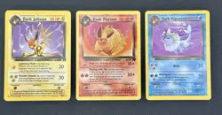 Pokemon TCG Trio Set Dark Jolteon, Dark Flareon, Dark Vaporeon - Image 1