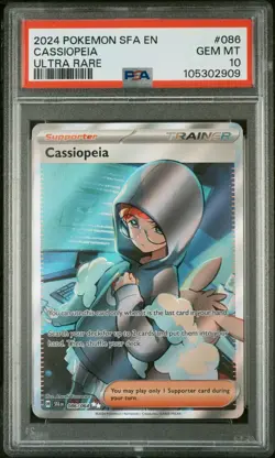 PSA 10 Cassiopeia 086/064 Shrouded Fable Full Art Supporter Pokemon - Image 1