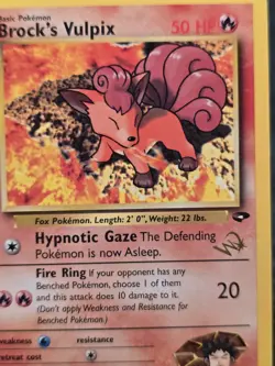 Pokemon TCG Brock's Vulpix Gym Challenge 37/132 Gold with Stamp Lightly Played - Image 2