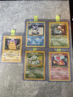 5x Base Set Pokemon Karten - GER - 1999 - Image 1