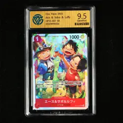 CCG 9.5 GemMint 2025 One Piece JPN Ace&Sabo&Luffy OP13-007 SR - Image 2