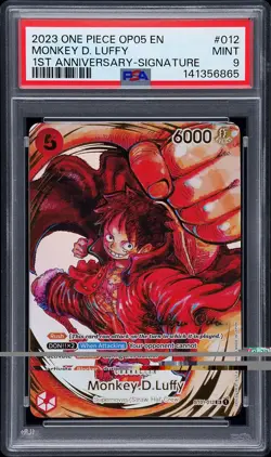 2023 One Piece OP05 Monkey D. Luffy 1st Anniversary Signature ST01-012 PSA 9 - Image 1