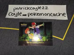 EP3 Ash Catches a Pokemon Holo Pokemon Topps Series 2 Card NM front/LP back - Image 1