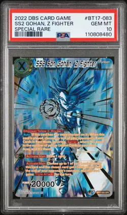 SS2 Son Gohan, Z Fighter SPR Dragon Ball Super Card BT17-083 PSA 10 - Image 1