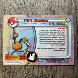 Pokemon Card - Doduo #84 - Topps Series 2 - Blue Logo - Image 2