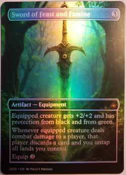 Sword of Feast and Famine FOIL Proxy Playtest Card with Custom Art Design - Image 1