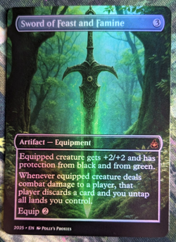 Sword of Feast and Famine FOIL Proxy Playtest Card with Custom Art Design - Image 4