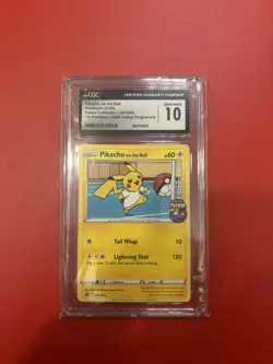 CGC 10 GEM MINT Pikachu on the Ball 001/005 Futsal Soccer PROMO Pokemon Card - Image 1