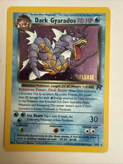Pokemon Dark Gyarados Prerelease 08/82 WOTC Promo Holo Card LP - Image 1