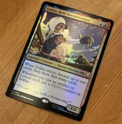 Sokka, Bold Boomeranger [Prerelease] R 0240, NM Foil Promo, MTG Avatar TLA Stamp - Image 2