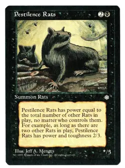 Pestilence Rats - 1995 Ice Age MTG Black Common Creature LP - Image 1