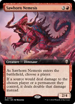 Sawhorn Nemesis (Extended Art) (Ripple Foil) [Modern Horizons 3 Commander] Foil - Image 1