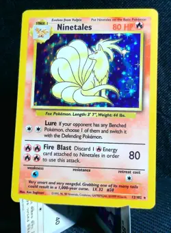 Pokemon Vintage EN Ninetales Base Set Holo Rare #012/102 LP (see description) - Image 1