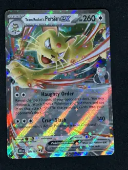 Pokemon TCG Destined Rivals Team Rocket's Persian EX 150/182 Near Mint - Image 1