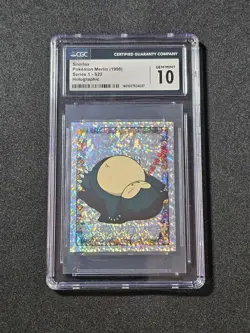 1998 Pokemon Snorlax Merlin Holographic Sticker S22 CGC 10 - Image 1