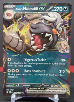 Pokemon Arven's Mabosstiff ex 139/182 Destined Rivals English NM - Image 1