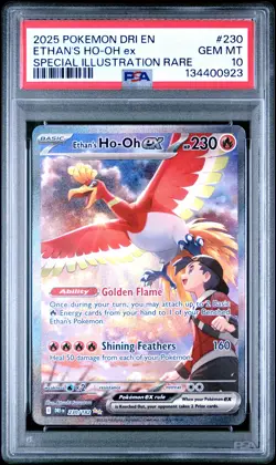 2025 POKEMON DRI EN-DESTINED RIVALS #230 ETHAN'S HO-OH EX PSA 10 - Image 1