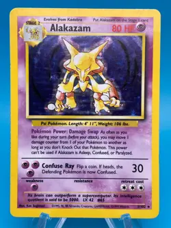 Alakazam Holo Rare 1/102 - 1999 Pokemon Base Set Unlimited MP - Image 1