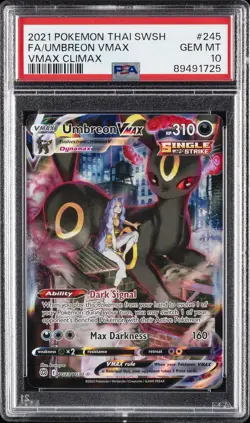 2021 POKEMON THAI SWORD & SHIELD VMAX CLIMAX #245 FULL ART/UMBREON VMAX PSA 10 - Image 1