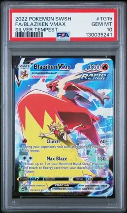 2022 Pokemon Blaziken Vmax PSA 10 Gem Mint #TG15 SIlver Tempest Trainer Gallery - Image 1