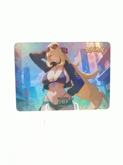 Cynthia - Pokemon - Landscape Sexy Waifu Full Art Card - Image 1