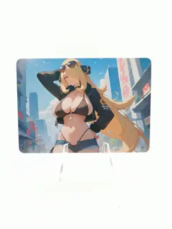 Cynthia - Pokemon - Landscape Sexy Waifu Full Art Card - Image 2