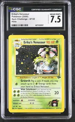 CGC 7.5 Erika's Venusaur 2000 Gym Challenge 4/132 Holo Pokemon Card - Image 1