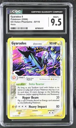 CGC 9.5 MINT+ Gyarados 2006 EX Holon Phantoms 8/110 Holo Pokemon Card - Image 1