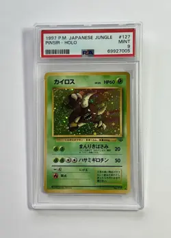 PSA 9 MINT Pinsir Jungle Japanese #127 Holo Rare Pokemon Card - Image 1