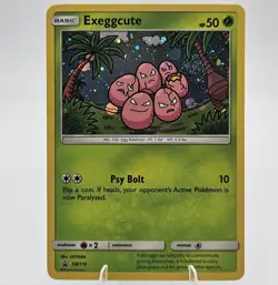 🌀 SWIRL Exeggcute SM119 BLACK Star Promo Holo Pokemon TCG Card Sun & Moon - Image 1