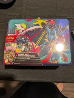 Pokemon Lunch Box Tin Sealed with 6 Packs 3 Foil Cards And More -Multiple & Save - Image 1