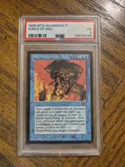 Magic: The Gathering 1995 Alliances Force of Will Italian PSA 5 Blue Instant - Image 1