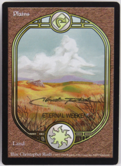 MTG Unglued Plains Full Art Basic Land Christopher Rush Signature Stamp Lot of 5 - Image 2