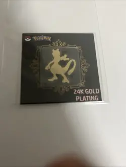 Mewtwo 24k Gold Plated Sticker Korean Striking Candy Pokemon Pack fresh! - Image 1