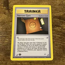Pokemon 1st Edition Gym Heroes Narrow Gym Trainer 124/132 Non-Holo Near Mint 1X - Image 1