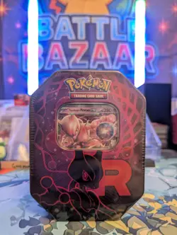 Pokemon TCG Destined Rivals Team Rocket Tin: Mewtwo Ex Sealed ⭐ - Image 1
