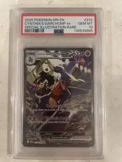 2025 Pokemon Cynthia’s Garchomp ex Special Illustration Rare #232 PSA GEM MT 10 - Image 1