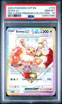 PSA 10 Eevee ex #174 SVP 2025 Pokemon Prismatic Evolutions SPC Black Star Promo - Image 1