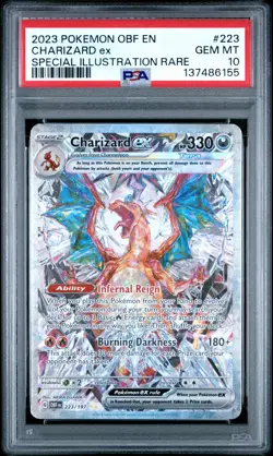 2023 POKEMON OBF EN-OBSIDIAN FLAMES #223 CHARIZARD EX PSA 10 - Image 1
