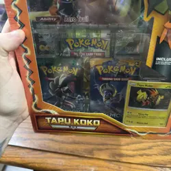 Pokemon Tapu Koko Sun & Moon Box - Factory Sealed - 3Packs - Fates Collide S&M - Image 3