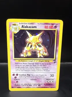 Pokemon TCG Alakazam 1/130 Base Set 2 Holo Rare WOTC Vintage - Image 1