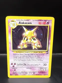 Pokemon TCG Alakazam 1/130 Base Set 2 Holo Rare WOTC Vintage - Image 2