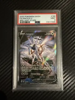 Pokemon TCG Arceus V 166/172 Brilliant Stars Alternate Full Art PSA 9 - Image 1